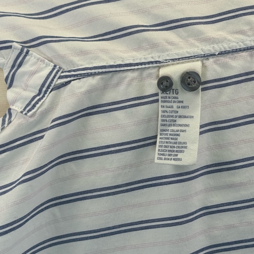 American Eagle Outfitters Men's Vintage Fit Blue White Striped Long Sleeve XL - Picture 7 of 7